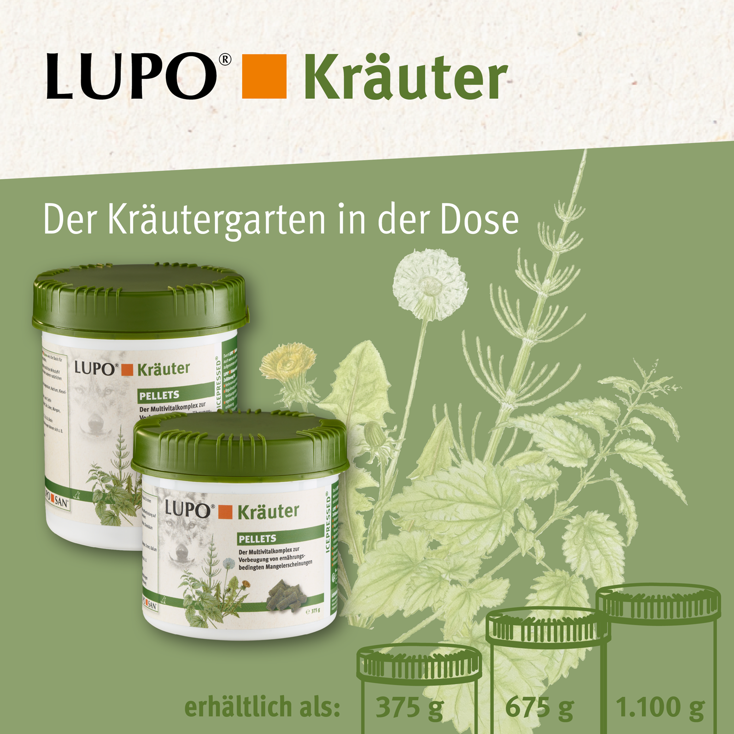 LUPO Kräuter Pellets 675 g